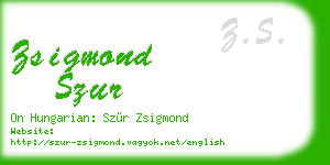 zsigmond szur business card